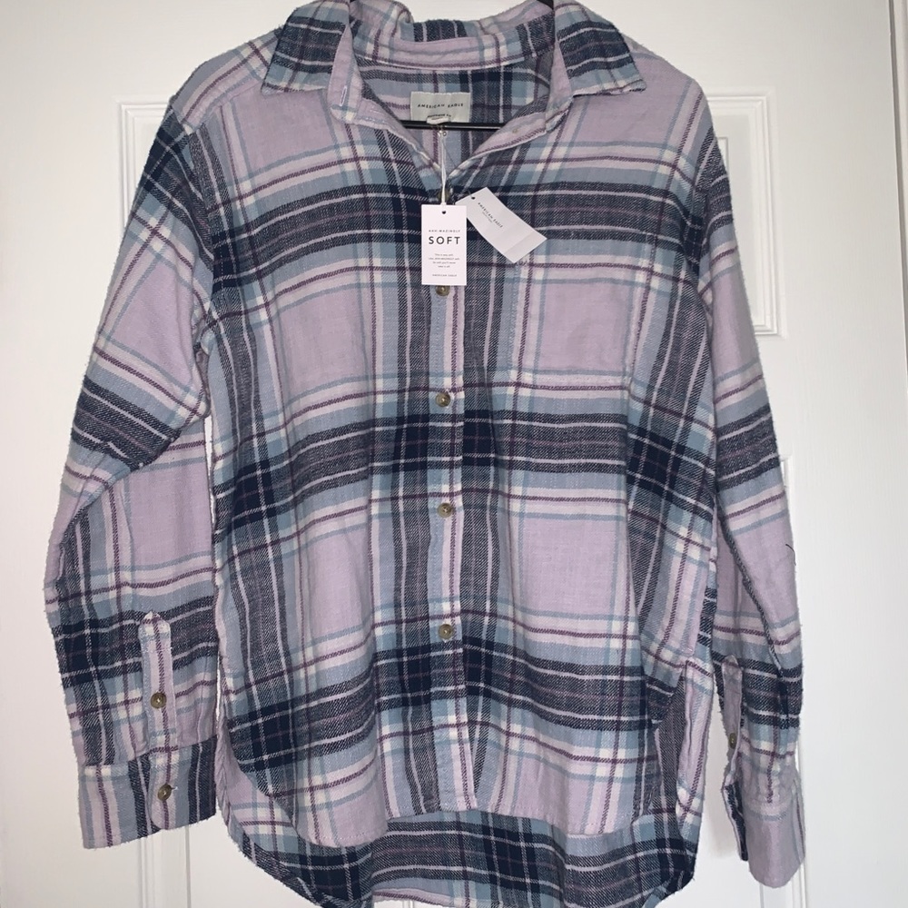 NWT AMERICAN EAGLE BOYFRIEND FIT FLANNEL SIZE XS